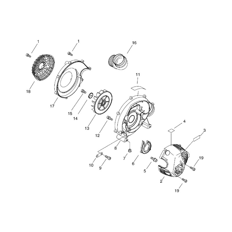 COUVERCLE ORIGINAL ECHO LEFT FAN COVER ECRE103000390