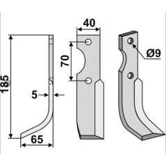 Lama zappa motocoltivatore motozappa fresa 350-613 350-612 FORT 185mm dx sx | NewgardenParts.com