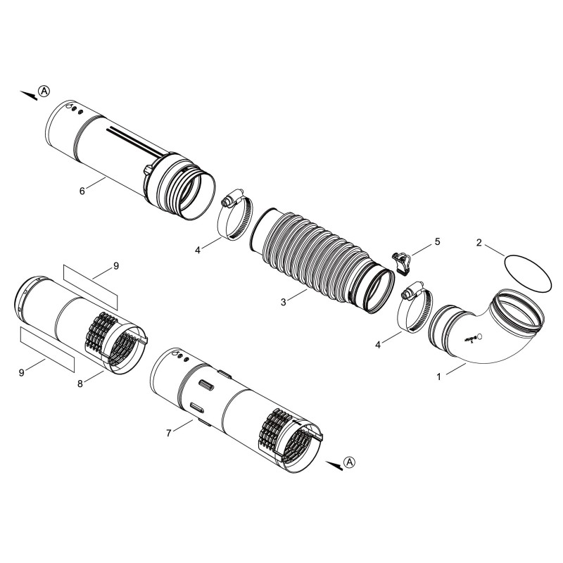 TUBO DIRITTO PB9010T ECRE165001220 ORIGINALE ECHO