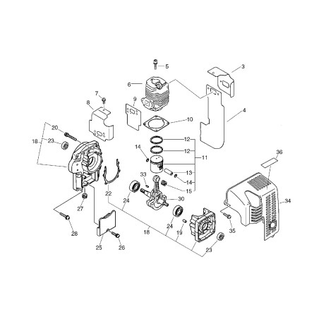 Kolbensatz *T.I.04-250 ECRP021002540 ORIGINAL ECHO | NewgardenParts.com