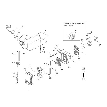 AIR FILTER BODY *T.I.04-250 ECRP021008620 ORIGINAL ECHO | NewgardenParts.com