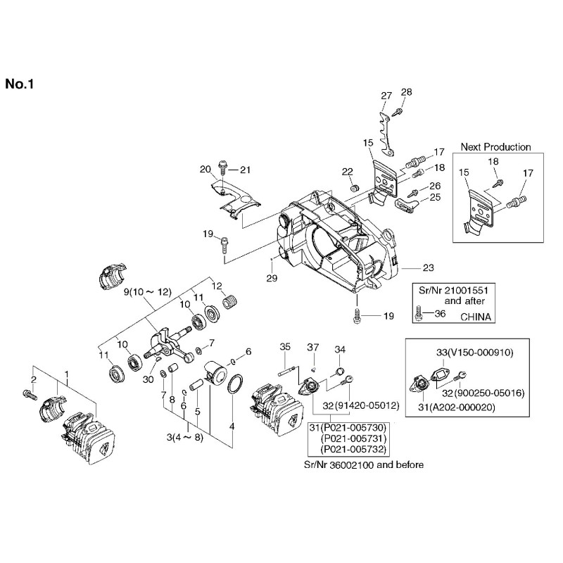 KIT DE PISTÓN PARA CS350T/351WES ECRP021009230 ORIGINAL ECHO