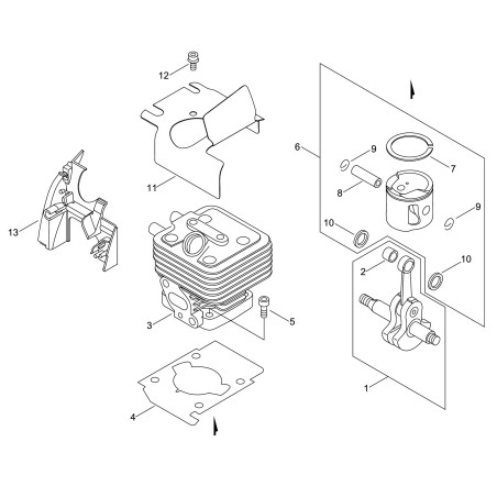 Kolbensatz für PB265ESL/PB251/255ES ECRP021010260 Original Echo | NewgardenParts.com