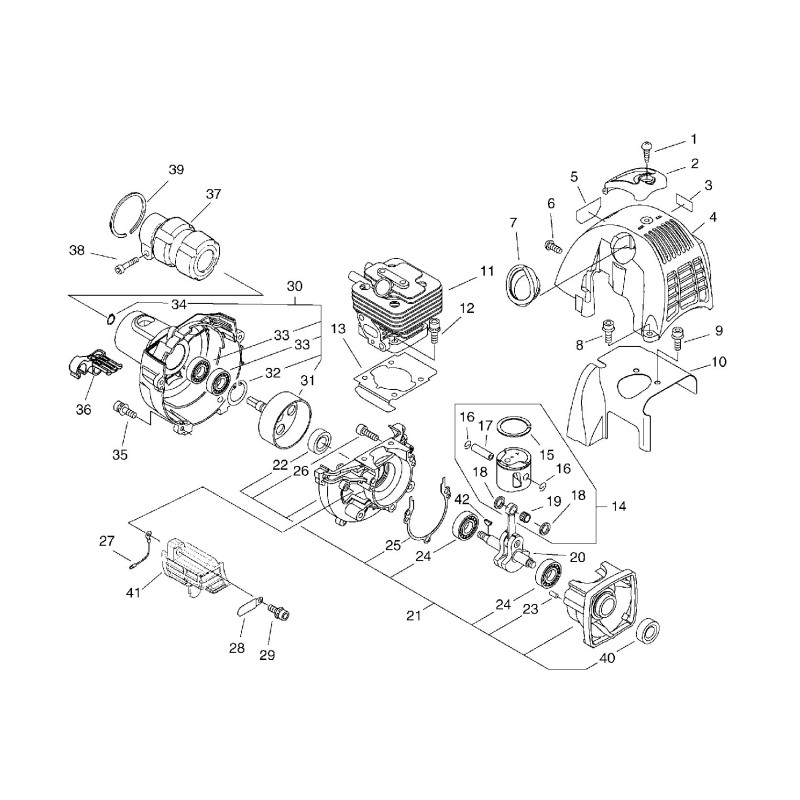 CARTER VENTOLA COMPL. ECRP021013530 ORIGINALE ECHO