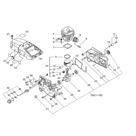 Kit piston pour CS680 ECRP021015290 d'origine Echo | NewgardenParts.com