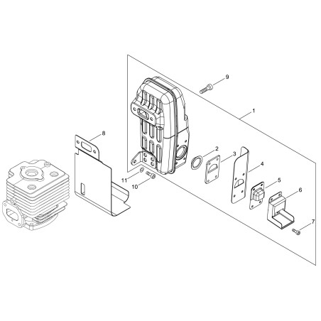 Kompletter Schalldämpfer ECRP021017273 Original Echo | NewgardenParts.com
