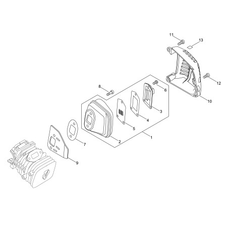 Kompletter Schalldämpfer ECRP021045451 Original Echo | NewgardenParts.com