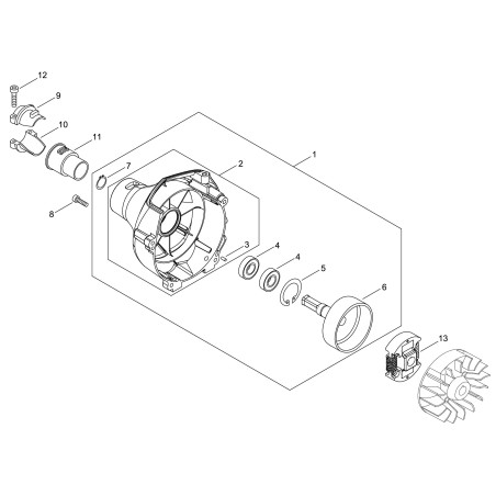 FAN COVER COMPL. ECRP021049961 ORIGINAL ECHO | NewgardenParts.com