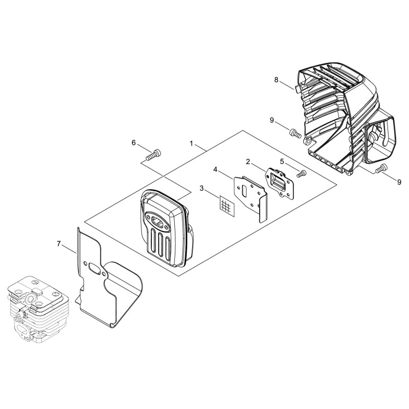 MARMITTA COMPLETA ECRP100004021 ORIGINALE ECHO