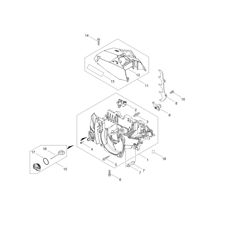 Bouchon d'huile complet ECHO ECRP100004610 d'origine
