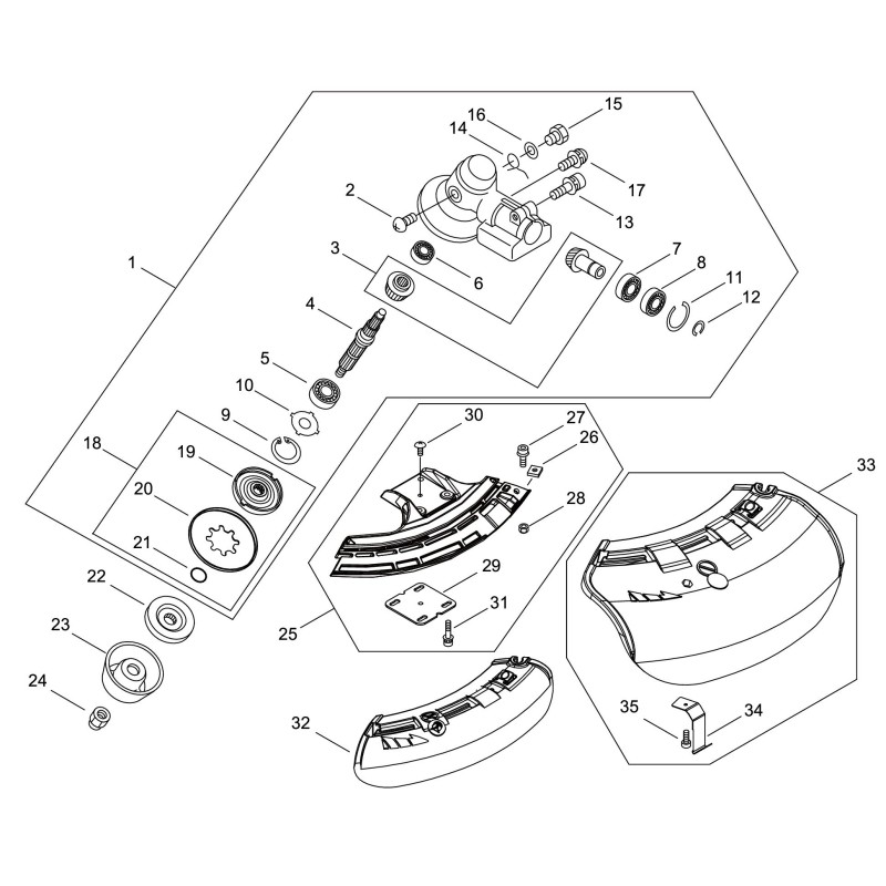 ORIGINALES ECHO KOMPLETTES KOPF MM 25 ECRP100006872