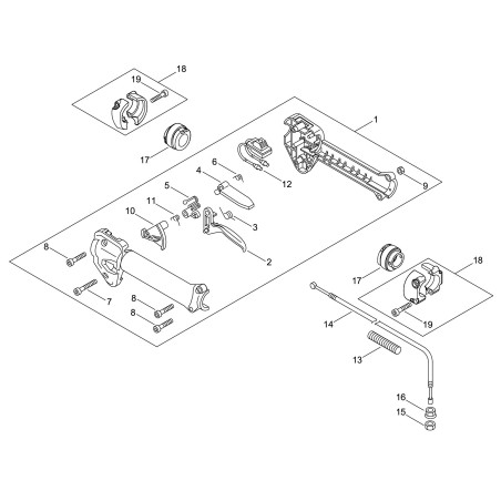 Poignée ECHO complète ECRP100007480 originale | NewgardenParts.com