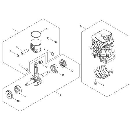 Kit piston pour CS3510ES/341AC ECRP100009130 ECHO d'origine | NewgardenParts.com