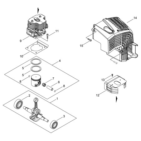 Kit piston pour PB-8010/EB810 ECRP100012460 ECHO d'origine | NewgardenParts.com