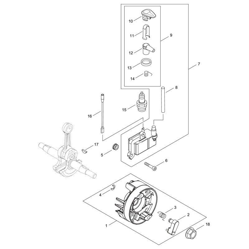 MODULE D'ALLUMAGE COMPLET ECHO D'ORIGINE ECRP200001900 VERT