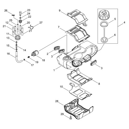 ECHO ECRV423000130 ORIGINAL TANK-STOSSDÄMPFERDECKEL | NewgardenParts.com