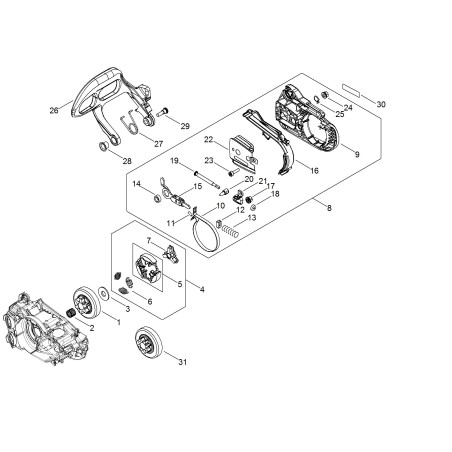 BLACK RETURN SPRING *T.I.23-746 ECRV452001660 ORIGINAL ECHO | NewgardenParts.com