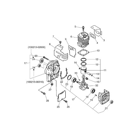 Kit piston pour PB6000 *T.I.95-535 ECR10000008360 ECHO d'origine | NewgardenParts.com