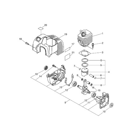 Axe de piston Echo d'origine ECR10001311520 | NewgardenParts.com