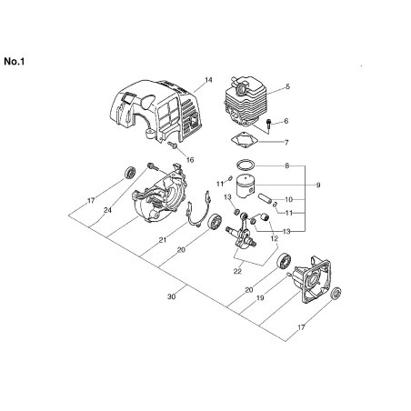 CYLINDER FOR SHR4100/HC1000/GT2103 ECR10101148730 ORIGINAL ECHO | NewgardenParts.com