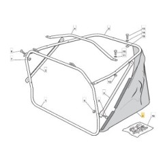 Cesto sacco raccolta trattorino 284014 GGP 184106068/0 RIDER EL63 CASTELGARDEN