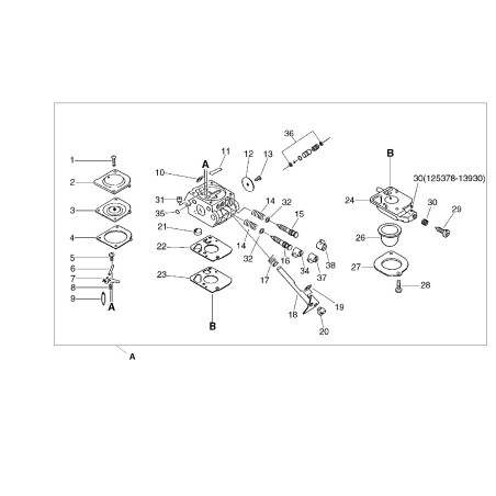 KIT DE RÉPARATION DE CARBURATEUR ECHO ORIGINAL ECR12530013310 | NewgardenParts.com
