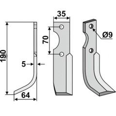 Lama zappa motocoltivatore motozappa fresa 350-625 350-624 FORT 190 mm dx sx | NewgardenParts.com