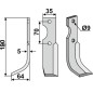 Lama zappa motocoltivatore motozappa fresa 350-625 350-624 FORT 190 mm dx sx Lama zappa motocoltivatore motozappa fresa 350-625 350-624 FORT 190 mm dx sx