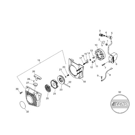 ORIGINAL ECHO FLYWHEEL ECR15680160630 | NewgardenParts.com