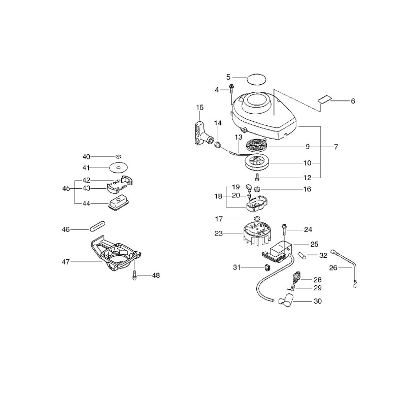 ECHO STARTER HAKEN KOMPLETT ECR17720207361 ORIGINAL