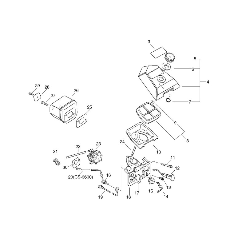 ECHO ORIGINAL ACCELERATOR SHAFT ECR17801135430