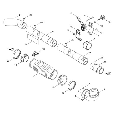 FLEXIBLE HOSE, RUBBER ECR21001304112 ORIGINAL ECHO | NewgardenParts.com