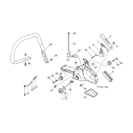 ORIGINAL ECHO RIGHT HANDLE COVER ECR35115538430 | NewgardenParts.com