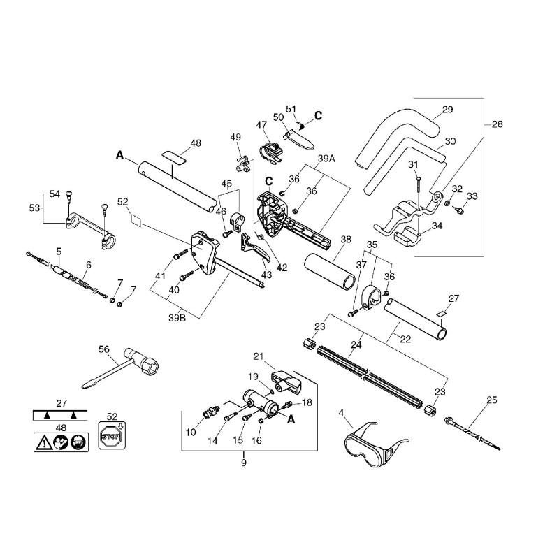 TUBO TRASMISSIONE ECR61020656730 ORIGINALE ECHO