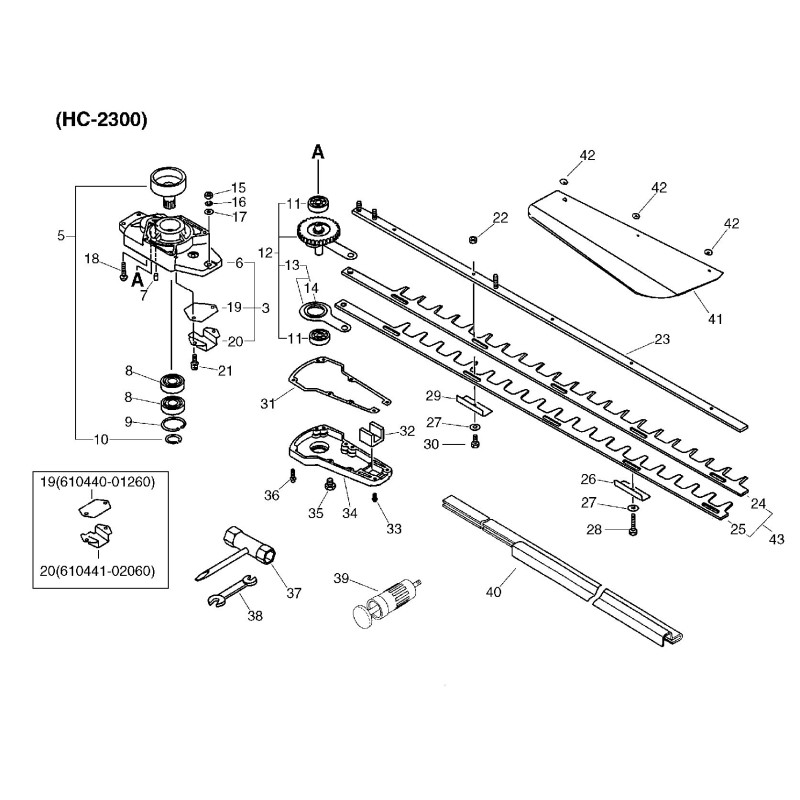 ORIGINAL ECHO GEAR SET ECR61030201261