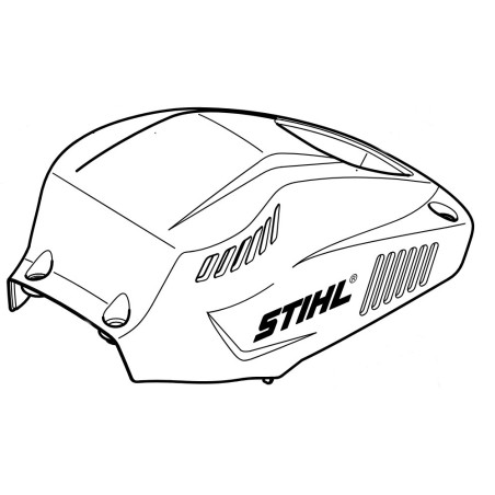 ORIGINAL STIHL HS94R hedge trimmer engine cover 48696003505 | NewgardenParts.com