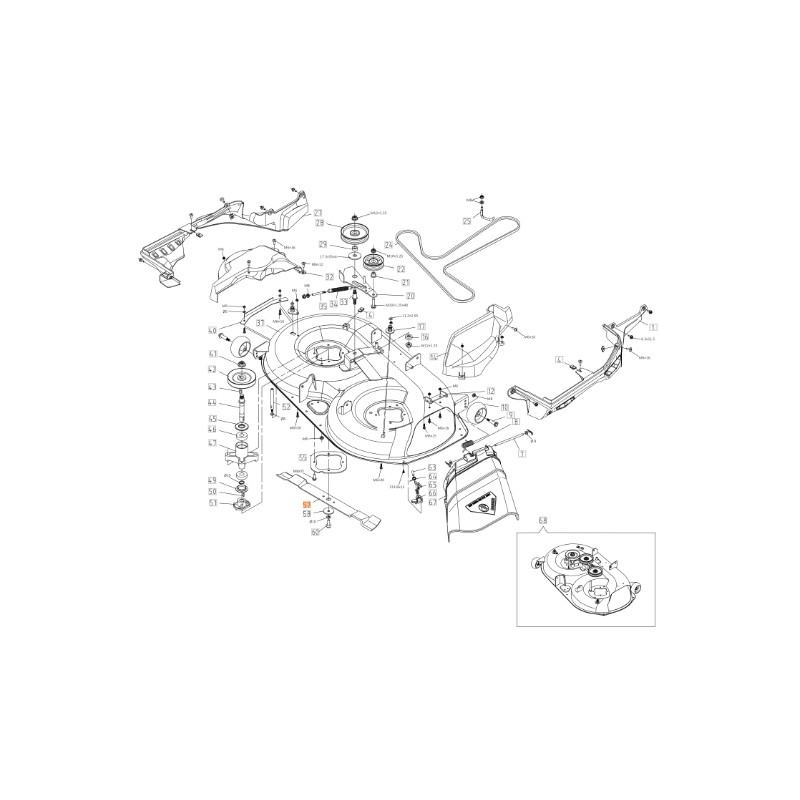 108 cm ORIGINAL OLEOMAC 109L/16K 109L/19K TS000146R Rasentraktormesser