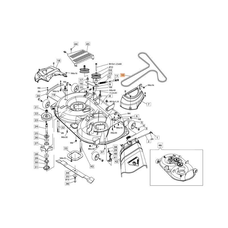 ORIGINAL OLEOMAC ZT108/19K TS000648R Rasentraktor-Messerriemen
