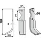Lama zappa motocoltivatore motozappa fresa 350-625 350-624 FORT 190 mm dx sx Lama zappa motocoltivatore motozappa fresa 350-625 350-624 FORT 190 mm dx sx