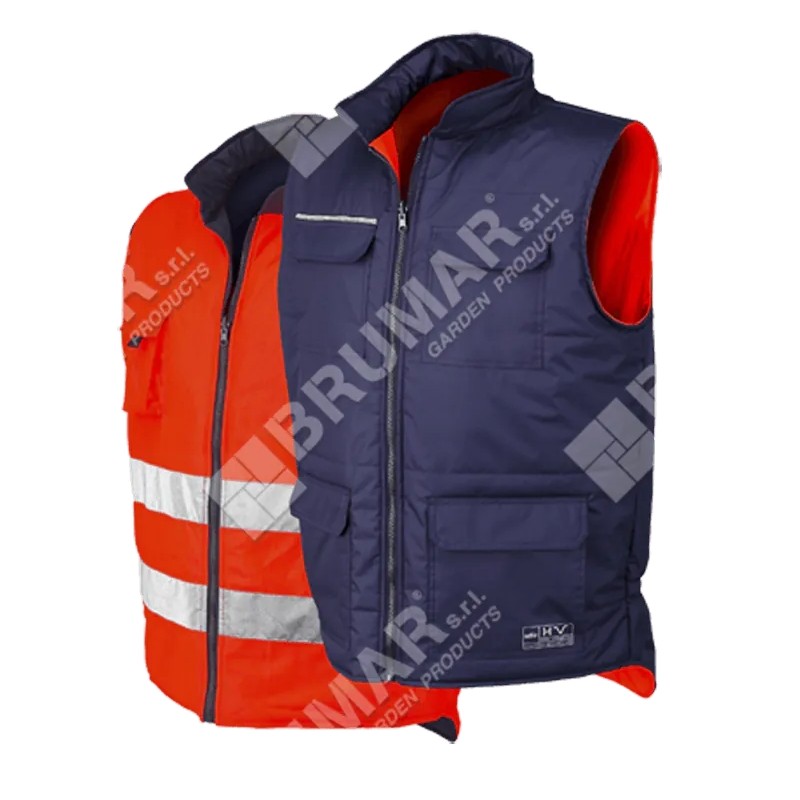 ISSALINE reversible blue-orange polyester vest, size XXL