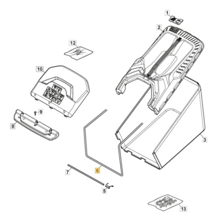Lower reinforcement for the ORIGINAL STIGA Combi grass cutter bag 122608525/2 | NewgardenParts.com