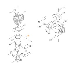 Kit pistone decespugliatore ORIGINALE ECHO SRM-301TESL ECRP021047610 | NewgardenParts.com