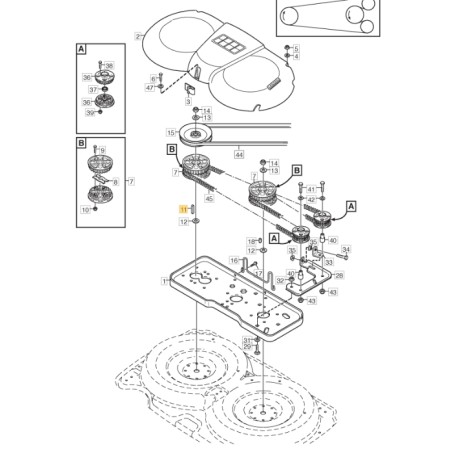 Chiavetta ORIGINALE STIGA piatto frontale VILLA 107M - VILLA 92M 1134-0323-04 | NewgardenParts.com