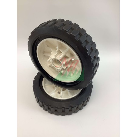Set aus 2 hochwertigen, universellen weißen Rasenmäherrädern inklusive Lagern. | NewgardenParts.com