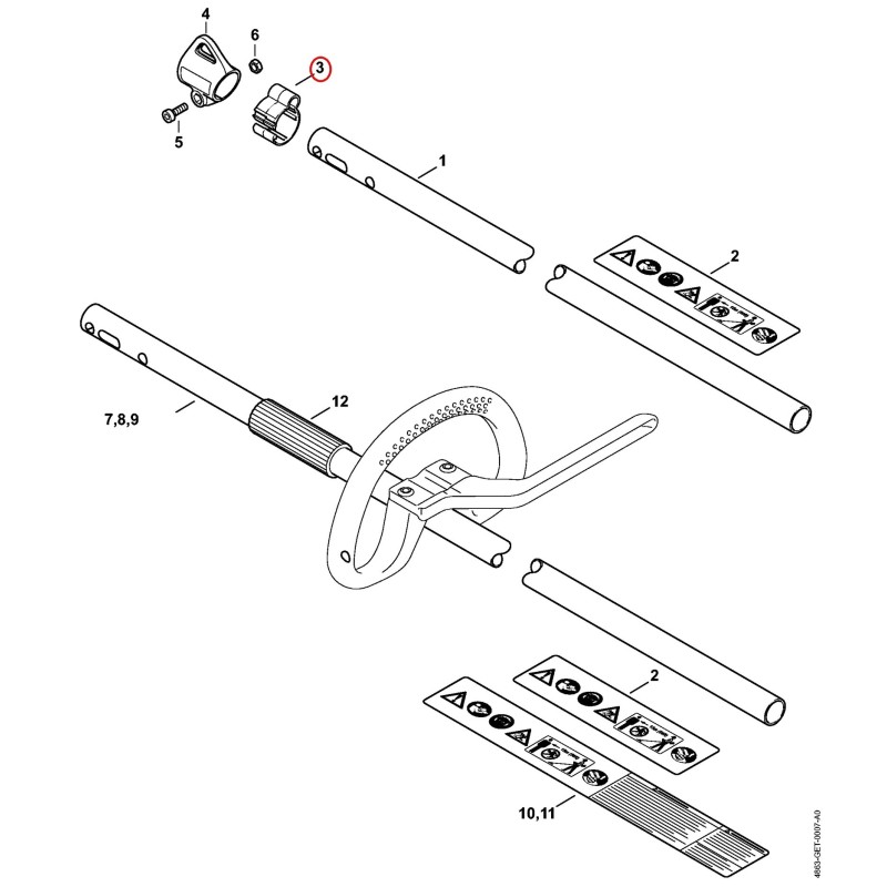 Support Ø 25.4 mm / 1" 00001822100 ORIGINAL STIHL