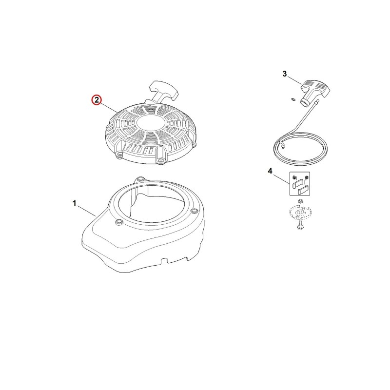 Rewind starter assy. 00021904004 ORIGINAL STIHL