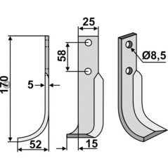 Lama zappa motocoltivatore motozappa fresa 350-639 350-638 dx sx NIBBI BRUNO | NewgardenParts.com