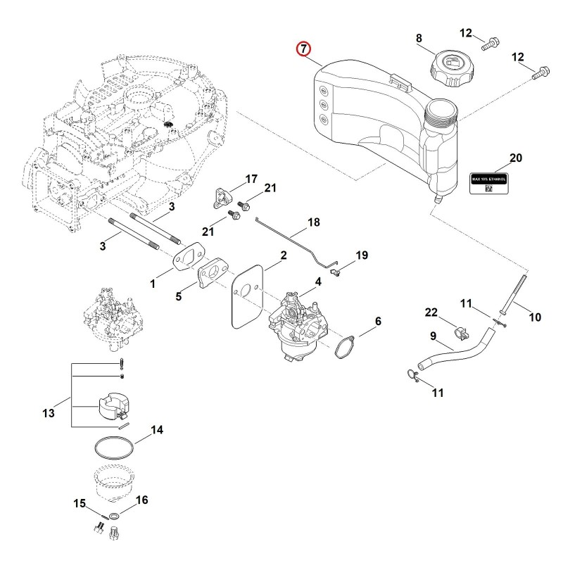 Fuel tank 00043500402 ORIGINAL STIHL