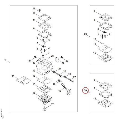 Satz Vergaserteile WT 11200071064 ORIGINAL STIHL | NewgardenParts.com