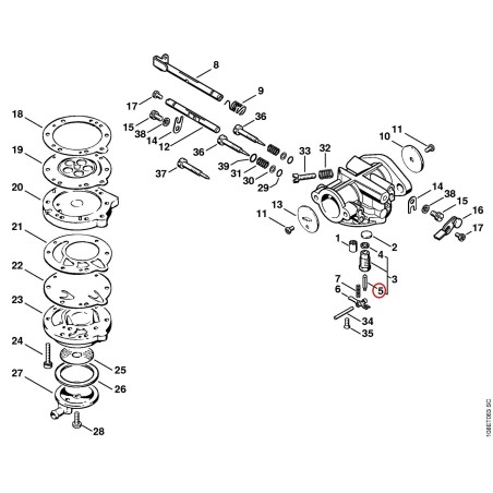 Pointeau d'admission 11081215100 ORIGINAL STIHL | NewgardenParts.com